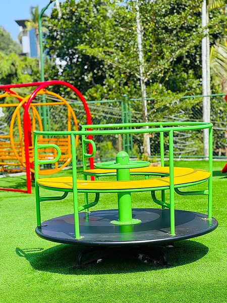 Playzone real on-site installation of Merry Go Round